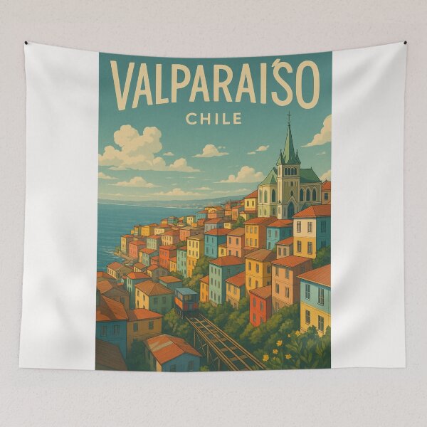 Item preview, Hillside Homes and Iglesia Luterana in Valparaíso, Chile designed and sold by Places On Earth.