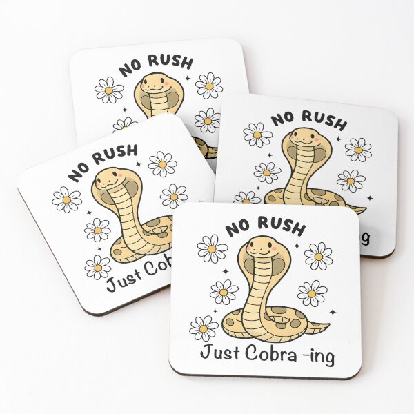 Item preview, No Rush Just Cobra-ing – Cute Kawaii Snake Illustration designed and sold by Senkov.