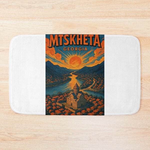 Item preview, Svetitskhoveli Cathedral and Mtkvari River at Sunset, Mtskheta, Georgia designed and sold by Aryabek.