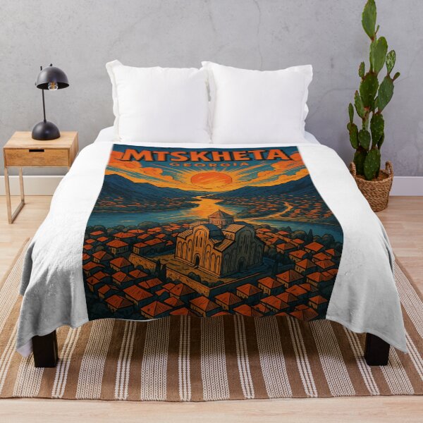 Item preview, Svetitskhoveli Cathedral and Mtkvari River at Sunset, Mtskheta, Georgia designed and sold by Aryabek.