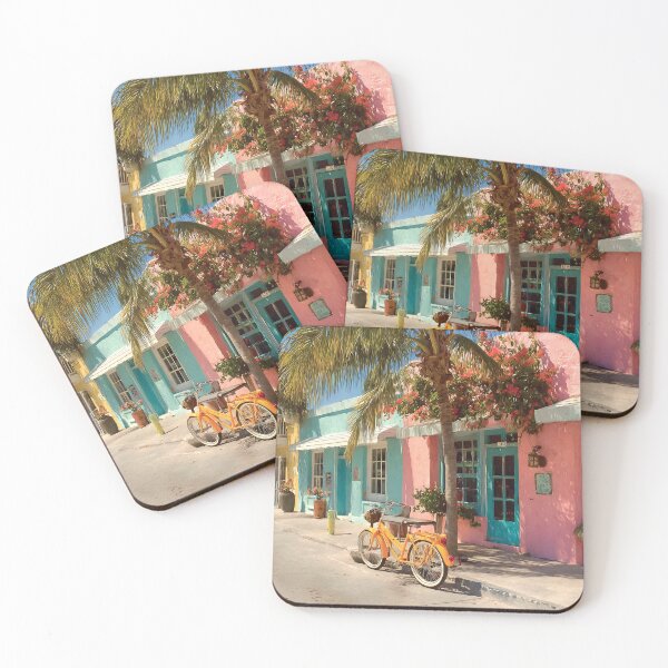 Item preview, Tropical Pastel Street Scene in Key West with Colorful Homes designed and sold by daila70.