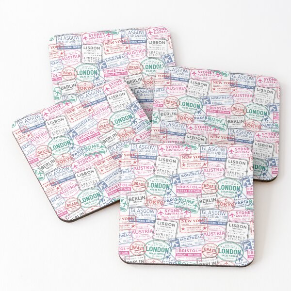 Item preview, Vintage Passport Stamp Travel Pattern designed and sold by PSYNOVA.