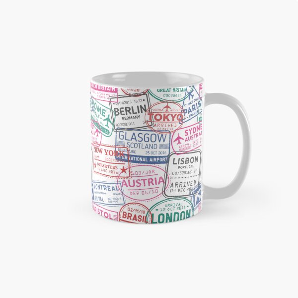 Item preview, Vintage Passport Stamp Travel Pattern designed and sold by PSYNOVA.