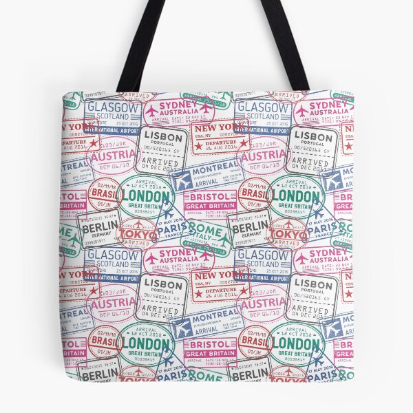 Item preview, Vintage Passport Stamp Travel Pattern designed and sold by PSYNOVA.
