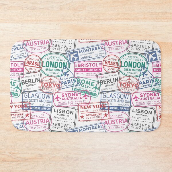 Item preview, Vintage Passport Stamp Travel Pattern designed and sold by PSYNOVA.