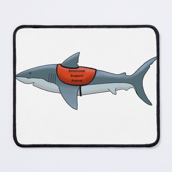 Item preview, Emotional Support Animal (Shark) funny sticker/t-shirt designed and sold by Llewynn1225.
