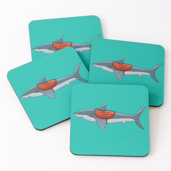 Item preview, Emotional Support Animal (Shark) funny sticker/t-shirt designed and sold by Llewynn1225.