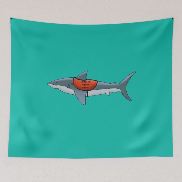 Item preview, Emotional Support Animal (Shark) funny sticker/t-shirt designed and sold by Llewynn1225.