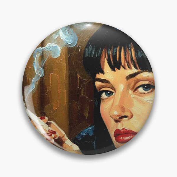 Item preview, Iconic Black Bob Cigarette Art | Femme Fatale Red Lips Painting | 90s Cult Movie Poster designed and sold by Art's Diner.
