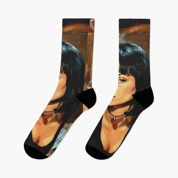 Item preview, Iconic Black Bob Cigarette Art | Femme Fatale Red Lips Painting | 90s Cult Movie Poster designed and sold by Art's Diner.