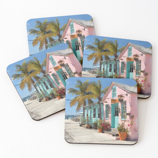 Item preview, Pastel Key West Street Ending with Ocean View and Palm Trees designed and sold by daila70.
