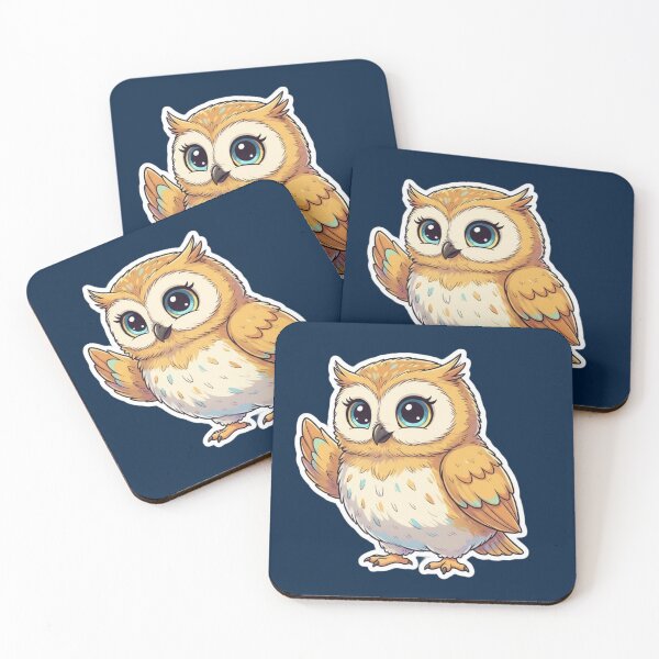 Item preview, Cute Cartoon Owl with Big Blue Eyes designed and sold by The Digital Compass.