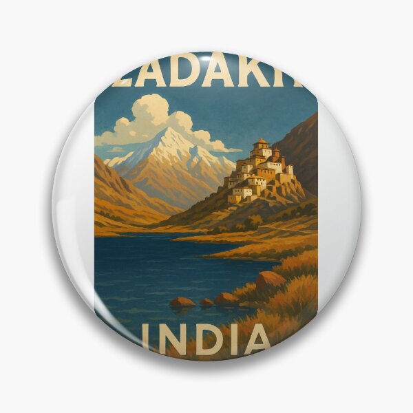 Item preview, Tibetan Monastery and Snow Peaks in Ladakh, India designed and sold by Aryabek.
