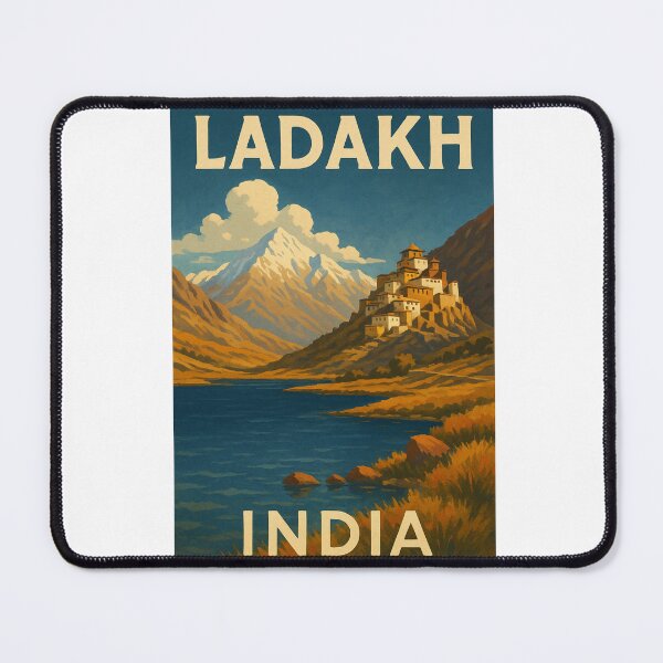 Item preview, Tibetan Monastery and Snow Peaks in Ladakh, India designed and sold by Aryabek.