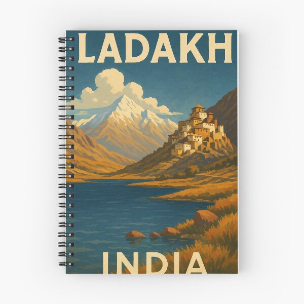 Artikelvorschau, Tibetisches Kloster und schneebedeckte Gipfel in Ladakh, Indien entworfen und verkauft von Aryabek.
