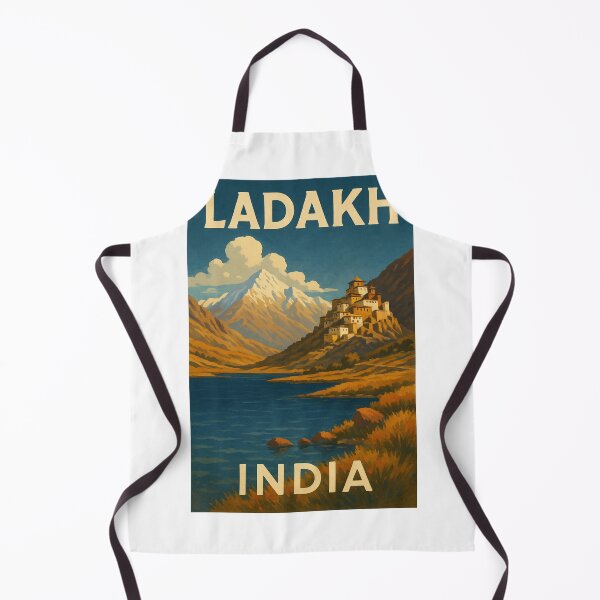 Item preview, Tibetan Monastery and Snow Peaks in Ladakh, India designed and sold by Aryabek.