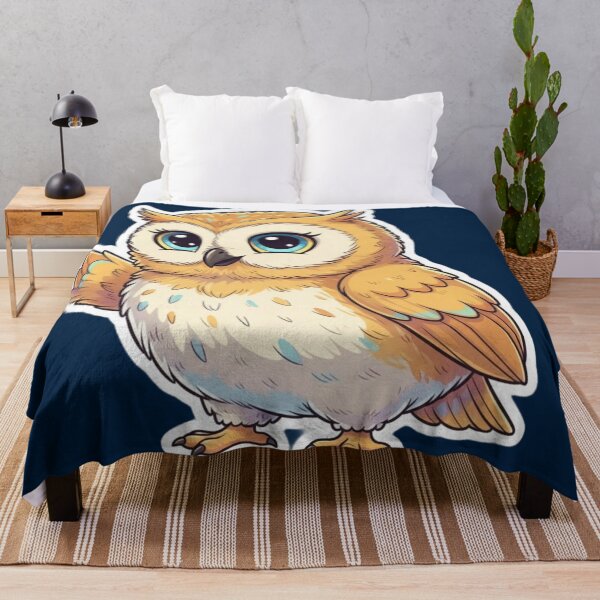 Item preview, Cute Cartoon Owl with Big Blue Eyes designed and sold by The Digital Compass.
