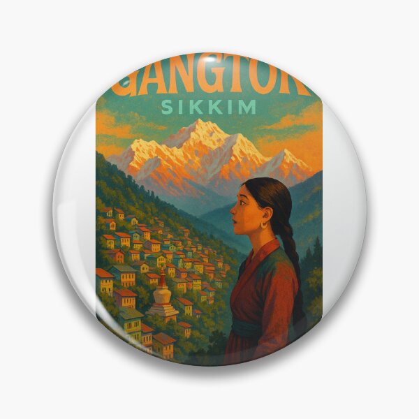 Item preview, Gangtok and Kanchenjunga Peaks, Sikkim, India designed and sold by Aryabek.