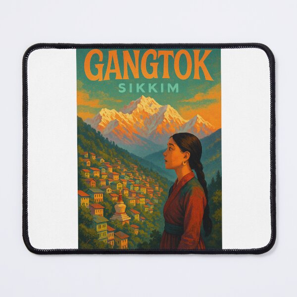 Item preview, Gangtok and Kanchenjunga Peaks, Sikkim, India designed and sold by Aryabek.