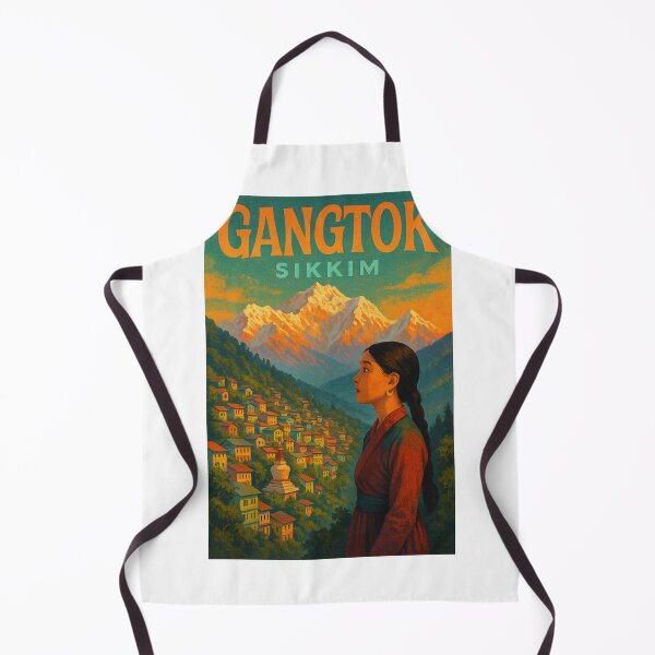 Item preview, Gangtok and Kanchenjunga Peaks, Sikkim, India designed and sold by Aryabek.