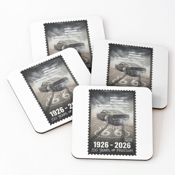 Item preview, Route 66 Centennial Burnout Stamp: 100th Anniversary 1926-2026 Black Fastback designed and sold by G350.
