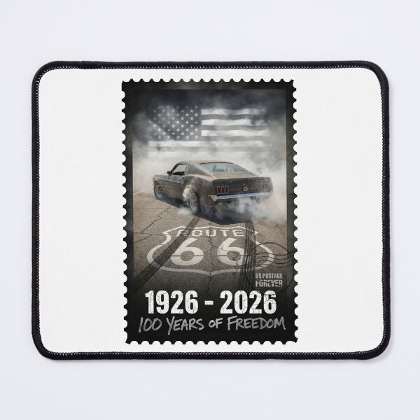 Item preview, Route 66 Centennial Burnout Stamp: 100th Anniversary 1926-2026 Black Fastback designed and sold by G350.