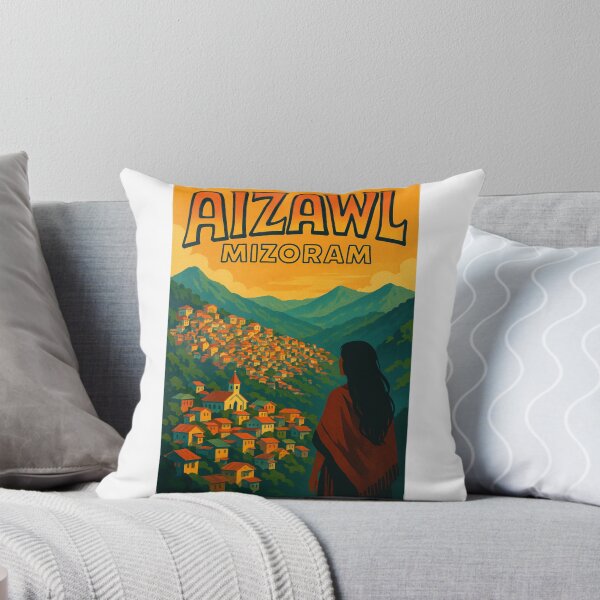 Item preview, Aizawl Hillside and Church View, Mizoram, India designed and sold by Aryabek.