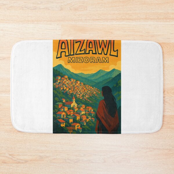 Item preview, Aizawl Hillside and Church View, Mizoram, India designed and sold by Aryabek.