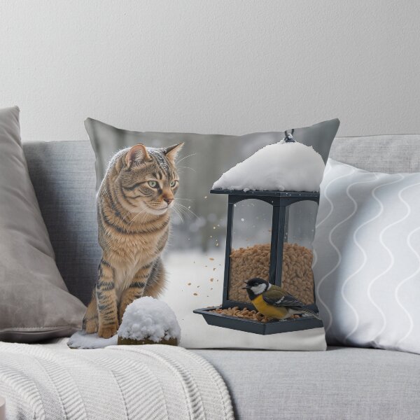 Item preview, Tabby Cat Watching a Bird Feeder designed and sold by Maria Dryfhout.