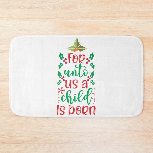 Item preview, For Unto Us A Child Is Born - Religious Christmas Quote designed and sold by FuzionRaptor.