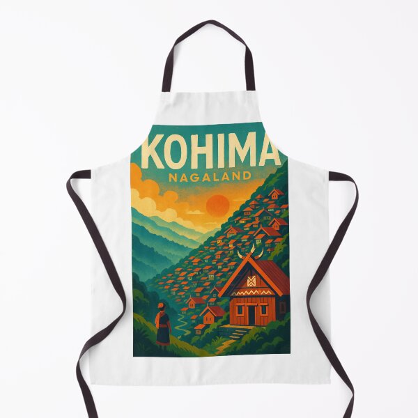 Item preview, Kohima Hillside and Tribal Architecture, Nagaland, India designed and sold by Aryabek.