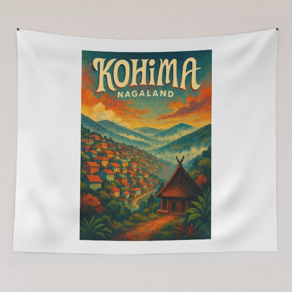 Item preview, Kohima Sunset and Misty Hills, Nagaland, India designed and sold by Aryabek.