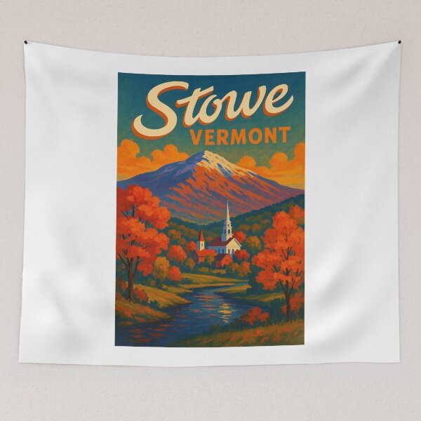 Item preview, Stowe Village and Autumn Foliage, Vermont, USA designed and sold by Aryabek.
