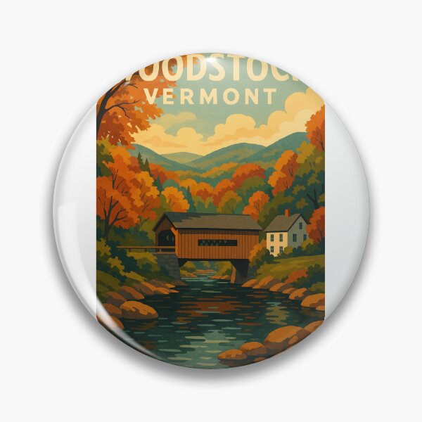 Item preview, Woodstock Covered Bridge and Autumn Forest, Vermont, USA designed and sold by Aryabek.