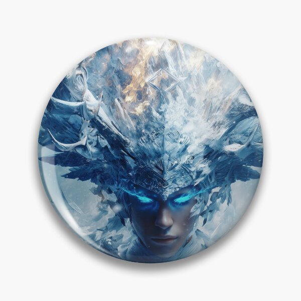 Item preview, Love Is the Only Fire Winter Cannot Kill | Ice Queen with Fiery Crown & Glowing Eyes designed and sold by VisionaryVeils.