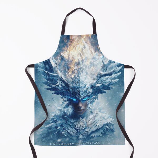 Item preview, Love Is the Only Fire Winter Cannot Kill | Ice Queen with Fiery Crown & Glowing Eyes designed and sold by VisionaryVeils.