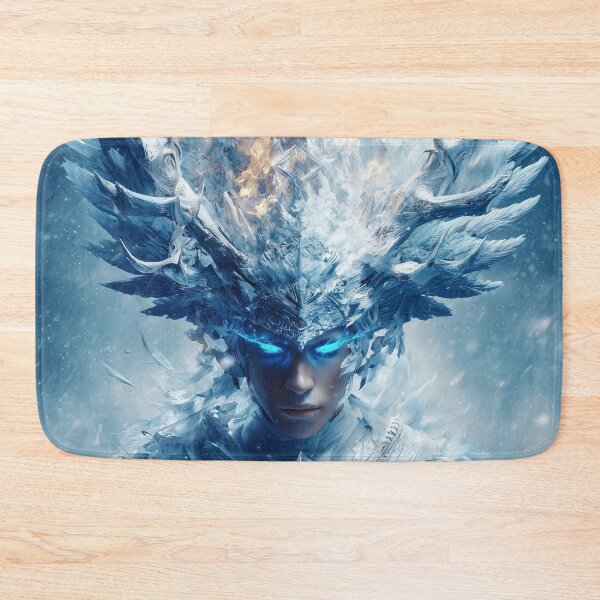 Item preview, Love Is the Only Fire Winter Cannot Kill | Ice Queen with Fiery Crown & Glowing Eyes designed and sold by VisionaryVeils.