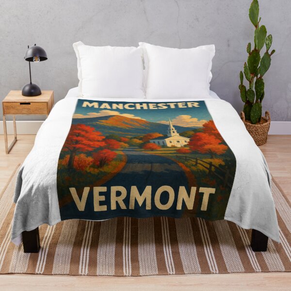 Item preview, Manchester Vermont Church and Mount Equinox in Fall designed and sold by Aryabek.