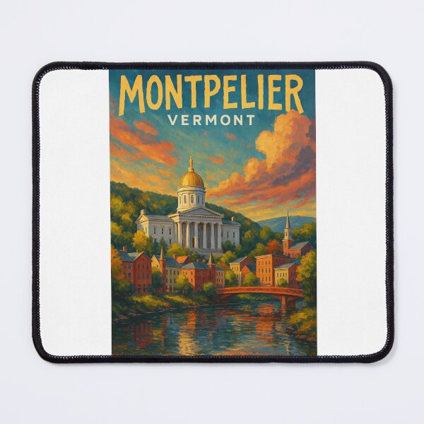 Item preview, Montpelier Vermont State House at Sunset with River View designed and sold by Aryabek.