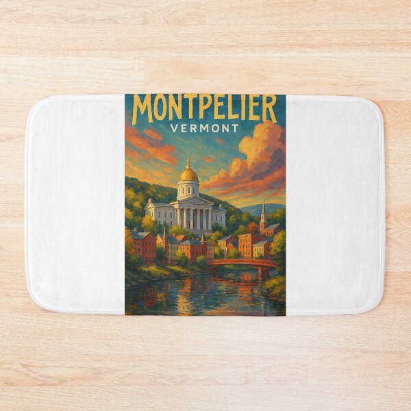 Item preview, Montpelier Vermont State House at Sunset with River View designed and sold by Aryabek.