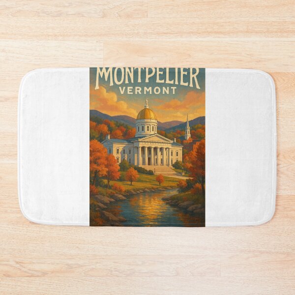 Item preview, Montpelier Vermont Capitol Building and Autumn Mountains designed and sold by Aryabek.