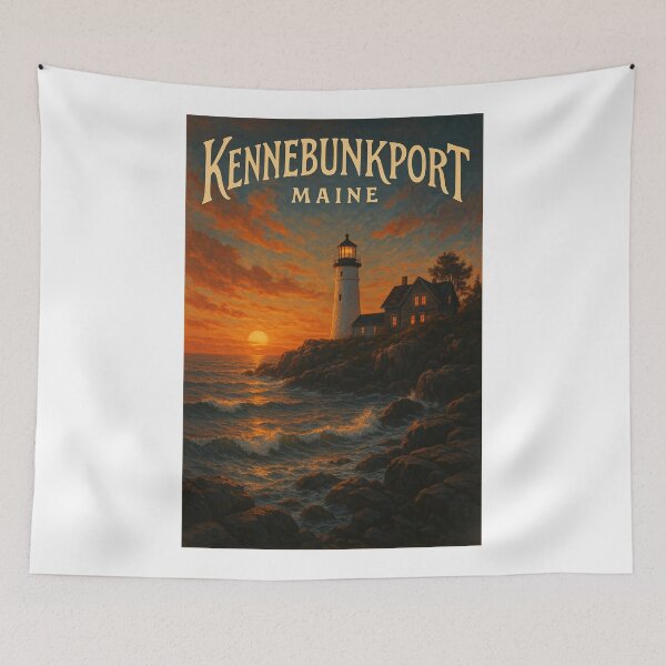 Item preview, Kennebunkport Maine Lighthouse at Coastal Sunset designed and sold by Aryabek.