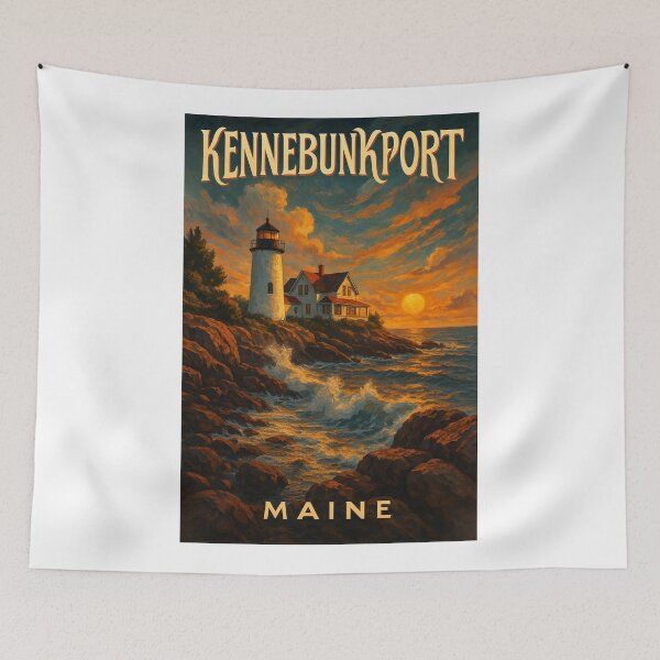 Item preview, Kennebunkport Maine Lighthouse and Ocean Sunrise designed and sold by Aryabek.