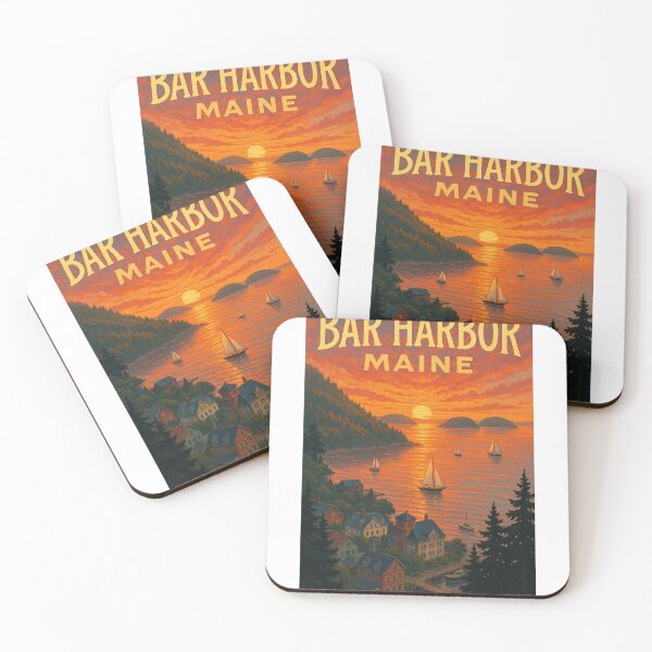 Item preview, Bar Harbor Maine Sailboats at Sunset with Islands designed and sold by Aryabek.