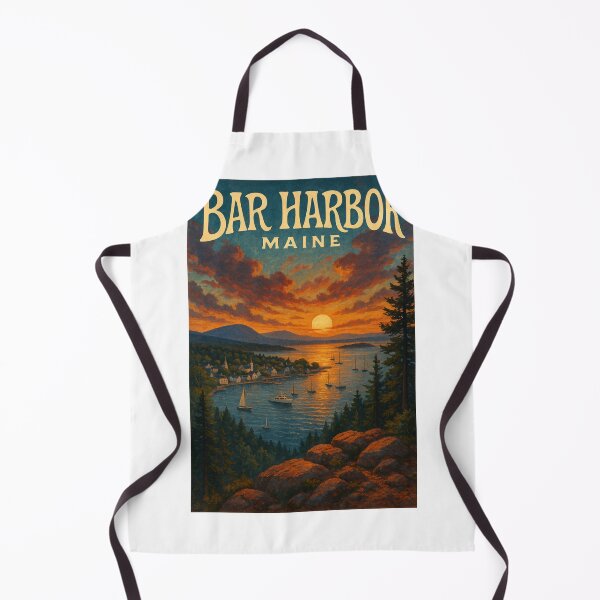 Item preview, Bar Harbor Maine Harbor View and Mountains at Sunset designed and sold by Aryabek.