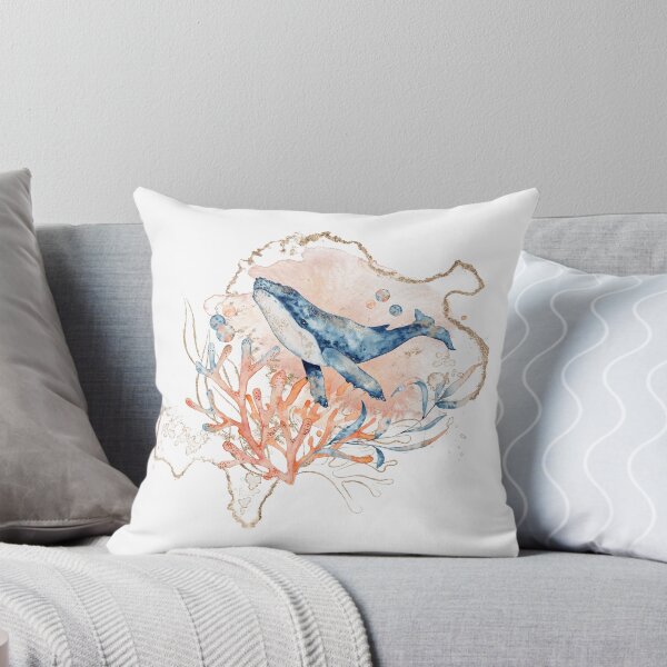 Item preview, Watercolour style whale and coral designed and sold by KaitJDesign.