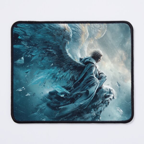Item preview, In Chaos, Love Chooses Its Own Direction | Ice-Winged Angel of Destiny in Snowstorm designed and sold by VisionaryVeils.