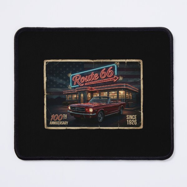 Item preview, Route 66 Centennial Neon Diner: 100th Anniversary 1926-2026 Red Convertible designed and sold by G350.
