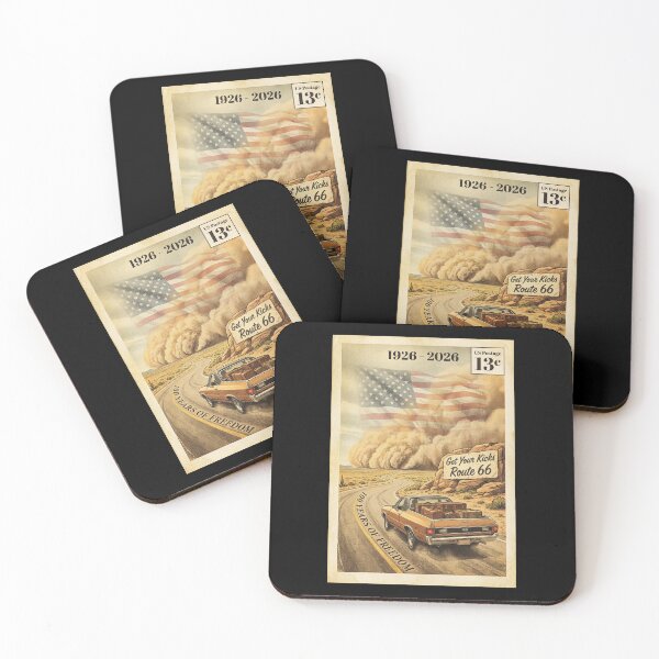 Item preview, Route 66 Centennial Road Trip Stamp: 100th Anniversary 1926-2026 Gold Utility designed and sold by G350.