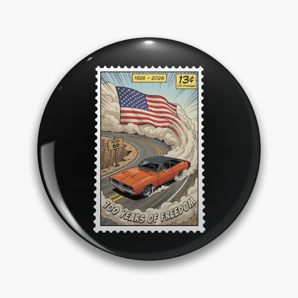 Item preview, Route 66 Centennial Comic Drift: 100th Anniversary 1926-2026 Pop Art Stamp designed and sold by G350.